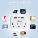 Multi Plug Outlet Extender with USB, Electrical Wall Outlet Splitter with 3 USB Ports (1 USB C) and 3 Outlet