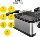 Chefman 4.5 Liter Deep Fryer w/Basket Strainer, XL Jumbo Size, Stainless Steel