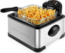 Chefman 4.5 Liter Deep Fryer w/Basket Strainer, XL Jumbo Size, Stainless Steel