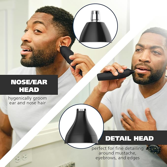 WAHL All-in-One Cordless Rechargeable Electric Ear/Nose, Detail, and Beard Trimmer for Men – Mustache, Ear & Nose Hair, and Light Detail Grooming
