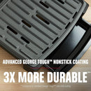 George Foreman® Fully Submersible™ Grill, NEW Dishwasher Safe, Wash the Entire Grill, Easy-to-Clean Nonstick, Black/Grey