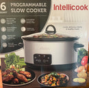 Intellicook Slow Cooker 6qt Black Stainless Programmable and Multiple Settings