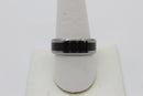 Black Checkered Titanium Ring