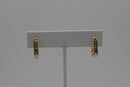 Gold Plated Cubic Zirconia Rectangle Hoop Earrings