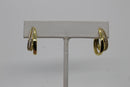 Oblong Gold Plated Double Hoop Earrings