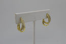 Oblong Gold Plated Double Hoop Earrings