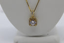 Sterling Silver Cubic Zirconia Square Pendant