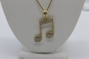 Sterling Silver Cubic Zirconia Music Pendant