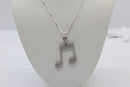 Sterling Silver Cubic Zirconia Music Pendant
