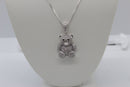Sterling Silver Cubic Zirconia Bear Pendant
