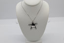 Sterling Silver Cubic Zirconia Starfish Pendant