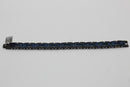 Stainless Steel Black and Blue Link Bracelet