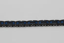 Stainless Steel Black and Blue Link Bracelet