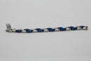 Stainless Steel Silver and Blue Link Bracelet
