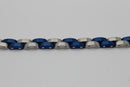 Stainless Steel Silver and Blue Link Bracelet