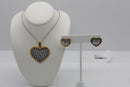 Stainless Steel Gold Plated Heart Earrings