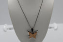 Rose Gold Plated Sparkle Butterfly Necklace