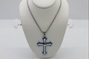 Sterling Silver Cross Necklace Flared Edges