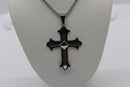 Sterling Silver Cross Necklace Flared Edges