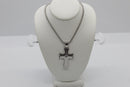 Sterling Silver Cubic Zirconia Cross Necklace
