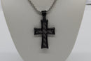 Sterling Silver Checkerboard Cross Necklace