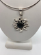 Silver and Black Onyx Sunburst Necklace