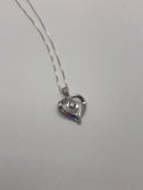 Colored CZ Heart Necklace