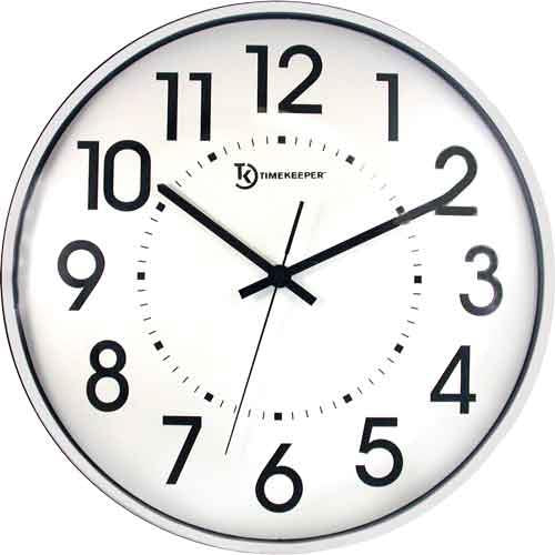 Timekeeper 16" Office Ready Wall Clock, White