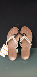 Crocs Women's Isabella Flips - Standard Fit - White/Bronze - Size 6