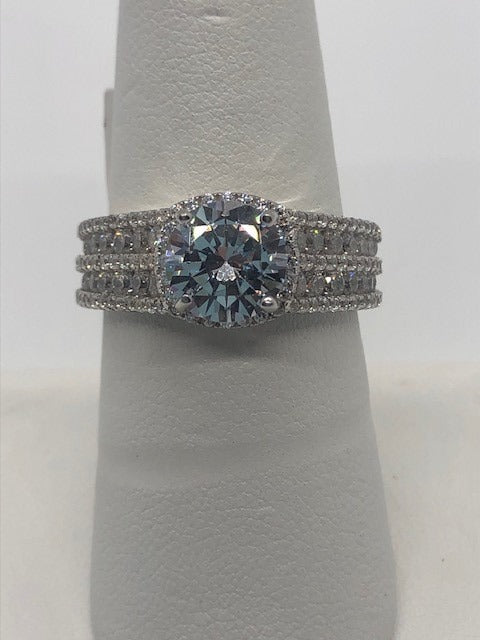 CZ Stone and Band Ring
