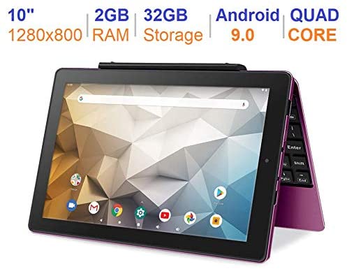 RCA Atlas 10 Pro Tablet, 10" Quad-Core 2GB RAM 32GB Storage IPS HD Touchscreen WiFi Bluetooth with Detachable Keyboard Android 9