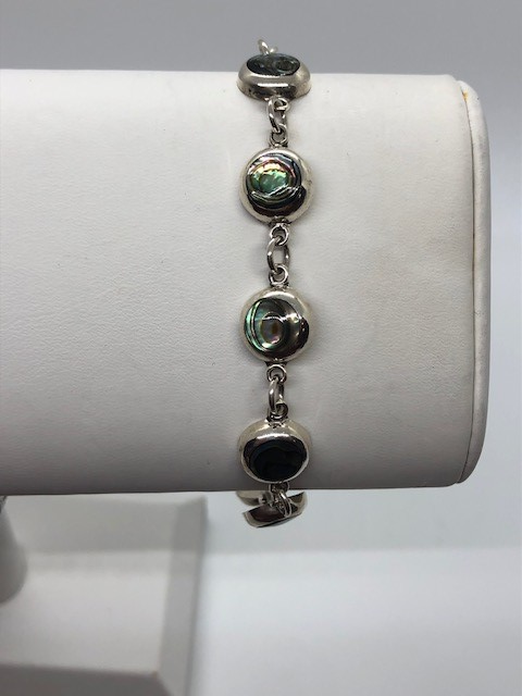 Sterling Silver and Abalone Bracelet