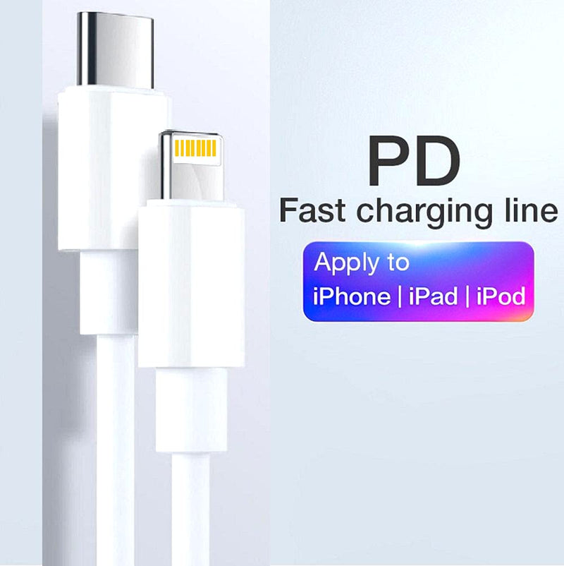 SB C to Lightning Cable, Apple MFi Certified iPhone Charger Cable 6ft Line Type C USB-C Fast Charging Cord, White, 2 Pack
