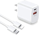 Apple Fast Charging, Dual Port, USB and C -Type Wall Charger and 6ft. Cord.
