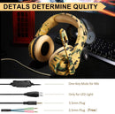 Gaming Headset for PS4, Xbox One, PC, Laptop, Mac, Nintendo Switch, Over the Ear Headset with Mic, Noise-Cancelling, 7.1 Bass Surround Sound, LED Light, Comfort Earmuff