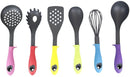 Home Basics 6 Piece Silicone Coated, Multi-Colored Kitchen Tool Set, One Size, Multicolor