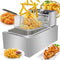RICA-J  Commercial grade Professional Electric Deep Fryer, Stainless Steel Frying Machine  with Basket & Lid