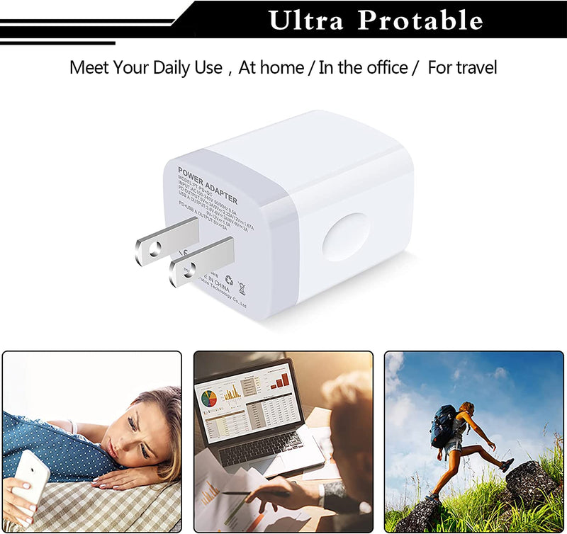 20W Fast USB C Charger, Dual Port PD 3.0 Type C Wall Charger Plug, 18W Quick 3.0 Charging Block
