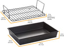 Chicago Roasting Pan with Non-Stick Rack, 13" x  9", Gray