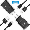 TT&C Adaptive Fast Wall Charger with [ 6.6 Feet ] USB Type-C Cable Compatible with Samsung Galaxy S8/S8 Plus/ S9/ S9+/ S10/ S10 Plus/Note 8/ Note 9 (2-Pack)