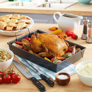 Chicago Roasting Pan with Non-Stick Rack, 13" x  9", Gray
