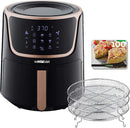GoWISE USA 7-Quart Electric Air Fryer with Dehydrator & 3 Stackable Racks, Digital Touchscreen with 8 Functions + Recipes