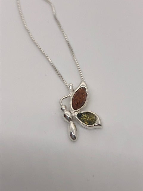 Amber Butterfly Necklace