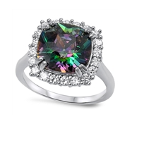 Square Mystic Topaz Ring