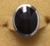 Sterling Silver High Polish Oval Synthetic Black Onyx Ring