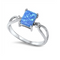 Blue Lab Opal or White Lab Opal Rectangle Ring