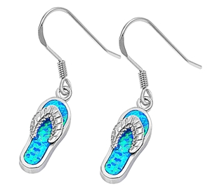 Blue Opal Flip Flop Earrings