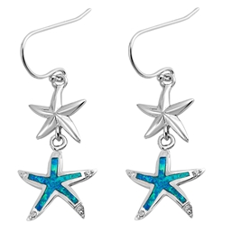 Opal Starfish Dangle Earrings