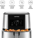 Chefman TurboFry Air Fryer, XL 8-Qt Capacity for Family Cooking, BPA-Free w/Dishwasher Safe Basket, Nonstick Square Stainless Steel Airfryer w/One-Touch Presets, Use Less Oil for Healthy Rapid Frying