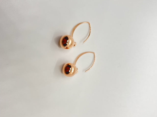 Rose Gold Ball Dangle Earrings